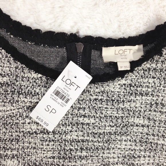 Loft Fringe Tweed Shift Dress - Picture 5 of 7